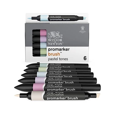 Ens. 6 marqueurs pinceaux promarker tons pastel
