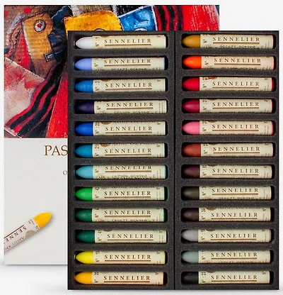 Ens. pastels à l’huile - couleurs assorties (24)