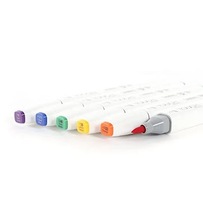 Set Of 6 Touch Brush Markers - Basic Colors