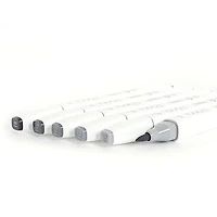 Set of 6 touch brush tip markers warm grays