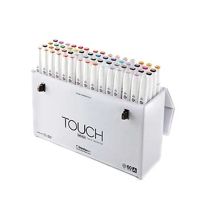 Ens. 60 marqueurs pointe pinceau touch a