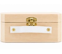 Wooden Box Leather Handle 5,1" x3,7" x2,3"