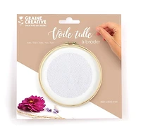 Voile tulle à broder - blanc