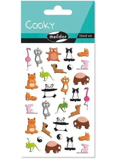 Autocollants cooky - animaux yoga