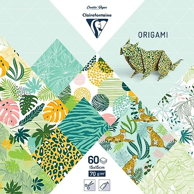 Feuilles origami à motifs - fraîcheur exotique