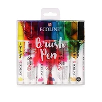 Ens. 10 marqueurs ecoline pointe pinceau