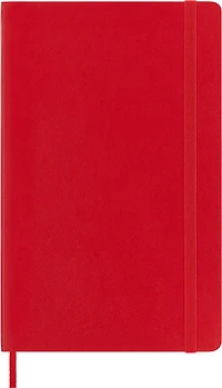 Carnet classique - ligné, couverture souple - rouge écarlate - 13 x 21 centimètres