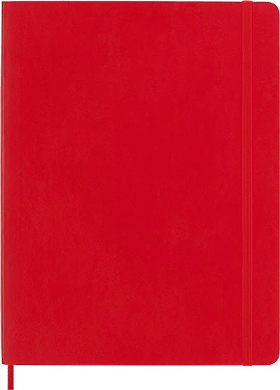 Carnet classique - uni, couverture souple - rouge écarlate - 19 x 25 centimètres
