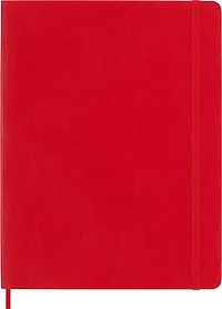 Carnet classique - uni, couverture souple - rouge écarlate - 19 x 25 centimètres
