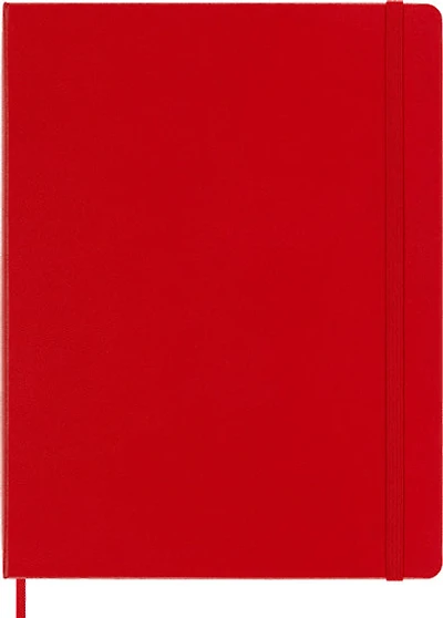 Carnet classique - uni, couverture rigide - rouge écarlate - 19 x 25 centimètres