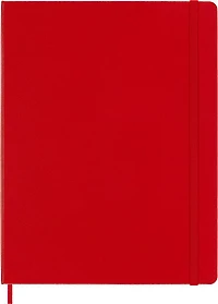 Carnet classique - uni, couverture rigide - rouge écarlate - 19 x 25 centimètres