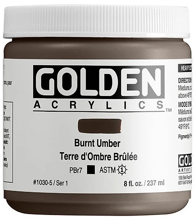 Acrylic high flow - 8 oz  burnt umber  s1