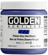 Acrylic high flow - 8 oz  phthalo blue red shade  s4