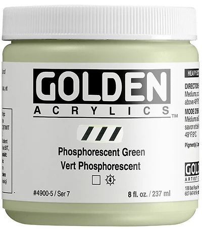 Acrylique haute viscosité - 8 oz  vert phosphorescent  s7