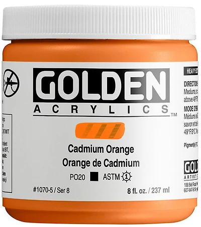Acrylic high flow - 8 oz  cadmium orange  s8