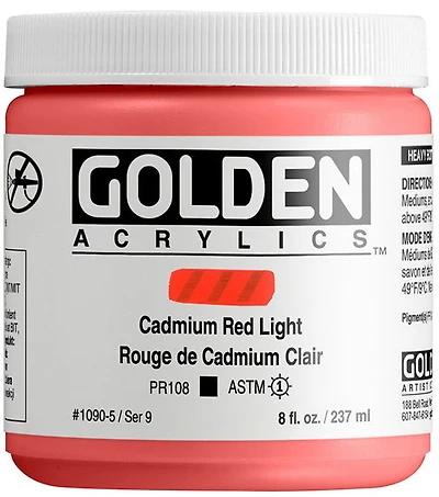 Acrylic high flow - 8 oz  cadmium red light  s9