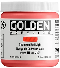 Acrylic high flow - 8 oz  cadmium red light  s9