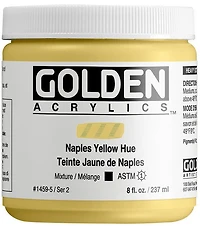 Acrylic high flow - 8 oz  naples yellow hue  s2