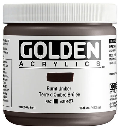 Acrylic heavy body - 16 oz  burnt umber  s1