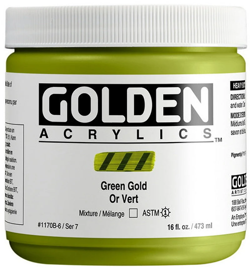 Acrylic heavy body - 16 oz green gold s7