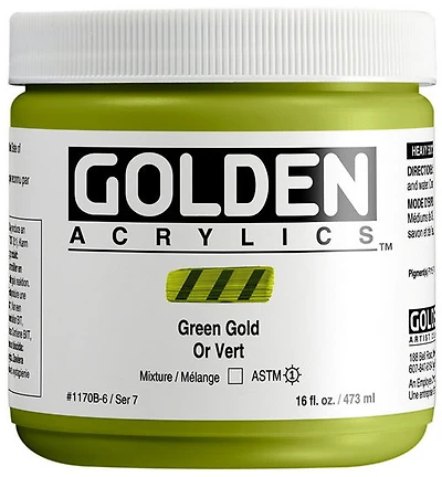 Acrylic heavy body - 16 oz green gold s7