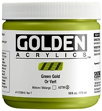 Acrylic heavy body - 16 oz  green gold  s7