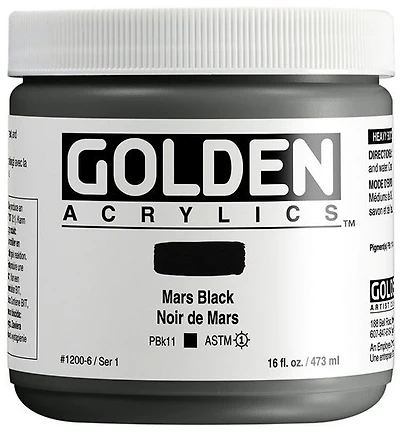 Acrylic heavy body - 16 oz  mars black  s1