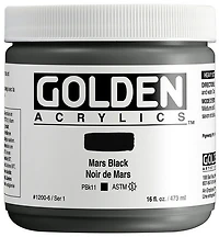 Acrylic heavy body - 16 oz  mars black  s1