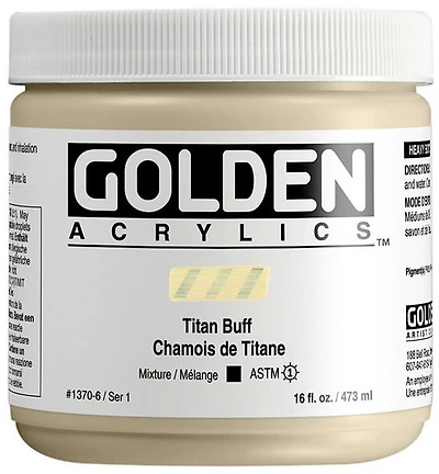 Acrylic heavy body - 16 oz  titanium buff  s1