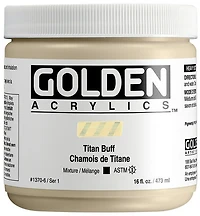 Acrylic heavy body - 16 oz  titanium buff  s1