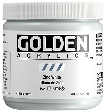 Acrylic heavy body - 16 oz  zinc white  s1
