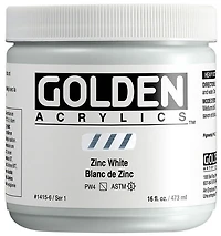 Acrylic heavy body - 16 oz  zinc white  s1