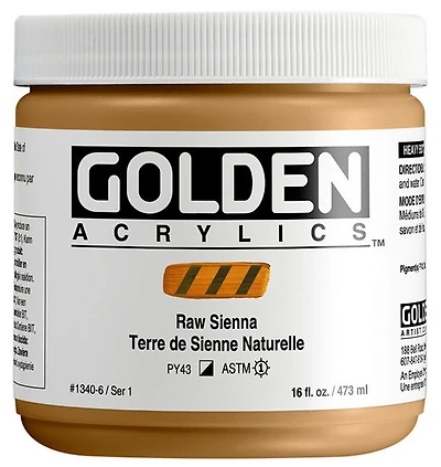 Acrylic heavy body - 16 oz  raw sienna  s1