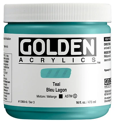 Acrylic heavy body - 16 oz  teal  s3