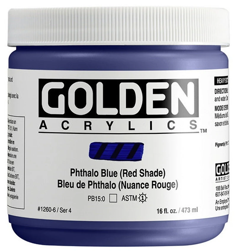 Acrylique haute viscosité - 16 oz bleu phthalo nuance rge s4