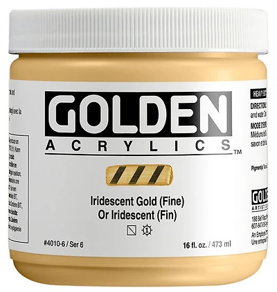Acrylic heavy body - 16 oz  iridescent gold fine  s6
