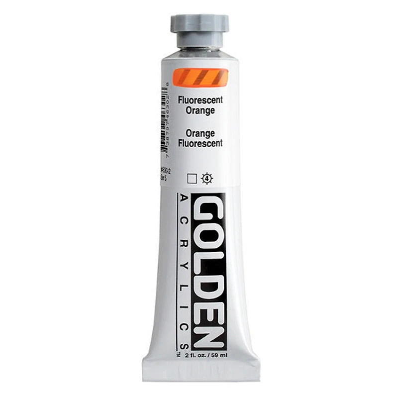 Acrylic heavy body - 2 oz fluorescent orange s5