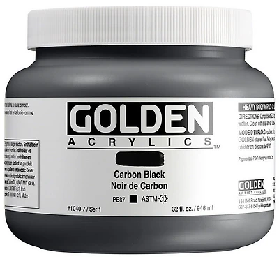 Acrylic heavy body - 32 oz  carbon black  s1