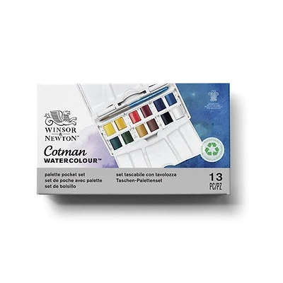 Ens. aquarelle cotman 12 demi-godets