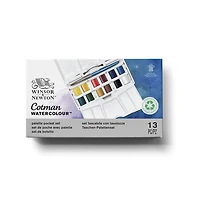 Ens. aquarelle cotman 12 demi-godets