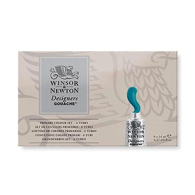 Ens. 6 gouache designers couleurs primaires -14ml