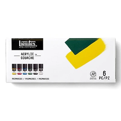 Ens. 6 gouache acrylique primaire - 22ml