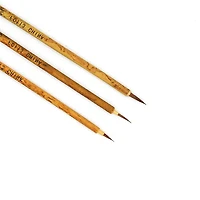 Pinceaux ronds avec poils de martre doré, paquet de 3