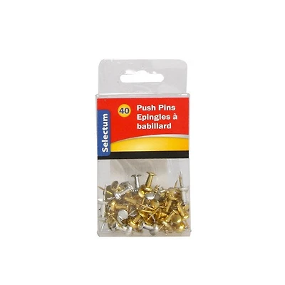 Gold and Silver Push Pin Pack of 40