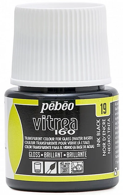 Glass paint - vitrea 160 - 45ml - ink black