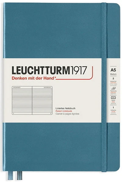 Cahier de notes ligné a5 251p bleu pierre