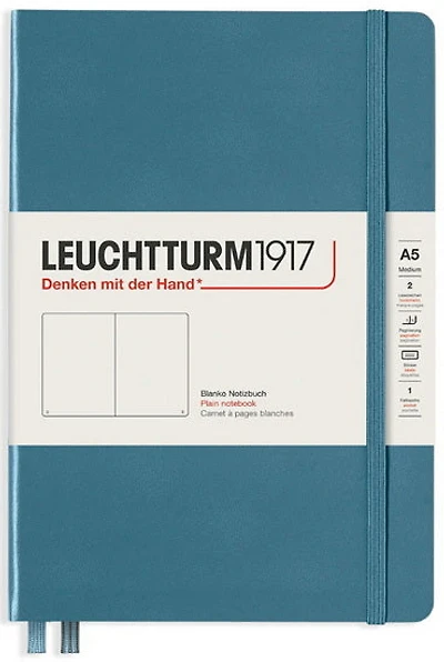 Cahier de notes uni a5 251p bleu pierre