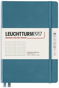 Cahier de notes pointillé a5 251p bleu pierre