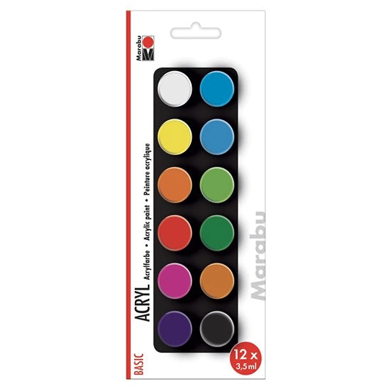 Acrylic Paint Set - Basic, 12 x 3.5 ml