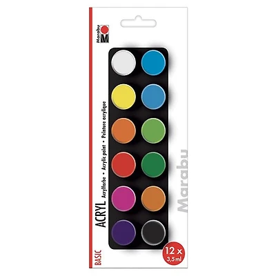 Acrylic Paint Set - Basic, 12 x 3.5 ml